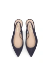 Mascaro Suede Pointed Toe Slingback In Blue