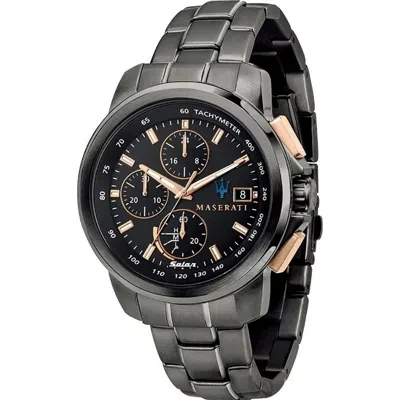Maserati Black Stainless Steel Sport Watch