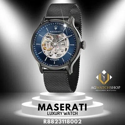 Pre-owned Maserati Epoca Men's Automatic Stainless Steel Black Watch R8823118002