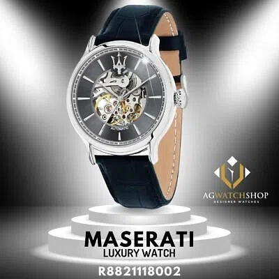 Pre-owned Maserati Epoca Men R8821118002 Analog Display Quartz Blue Stainless Steel Watch