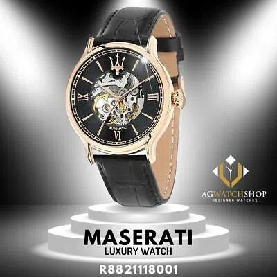 Pre-owned Maserati Epoca Men's Stainless Steel Automatic R8821118001 Black Strap Watch