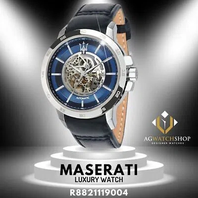 Pre-owned Maserati Ingegno Automatic Blue Open Heart Dial Men's Watch R8821119004