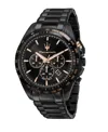 Maserati Men's Chronograph Black Metal Band Watch, 45mm