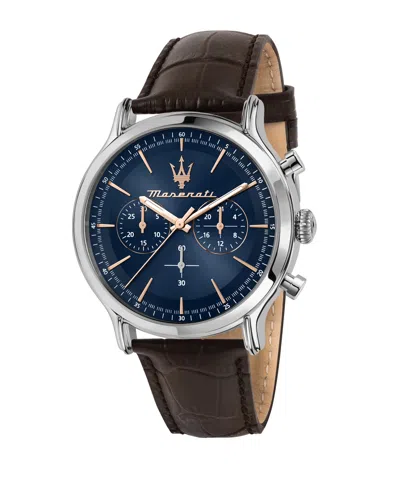Maserati Men's Chronograph Brown Leather Watch, 42mm
