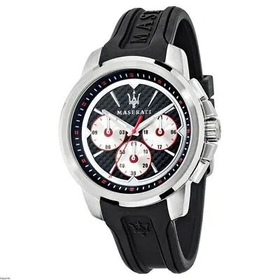 Pre-owned Maserati Men's R8851123001 Watch Stainless Steel Analogue Rubber Strap Watch