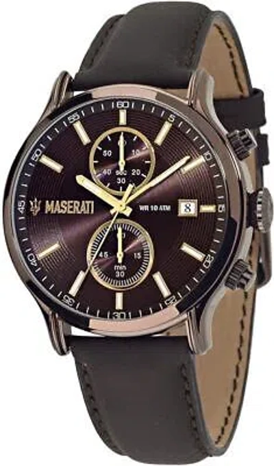 Pre-owned Maserati Men's R8871618006 Watch Stainless Steel Brown Dial Analogue Watch 44mm