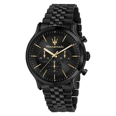 Pre-owned Maserati Men's Vintage Chronograph Steel Black Limited Edition Watch R8873618020