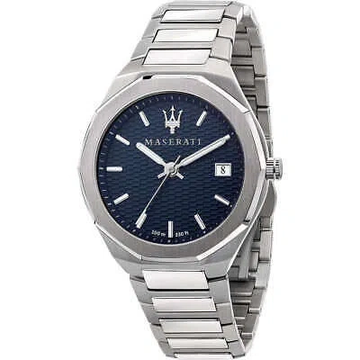 Pre-owned Maserati Mens Wristwatch  Stile R8853142006 Stainless Steel Blue