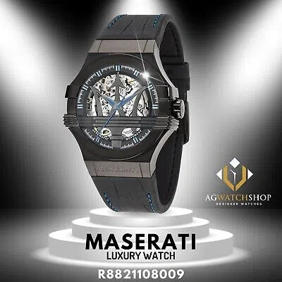 Pre-owned Maserati Potenza Men's Automatic Watch R8821108009 Black Limited Edition