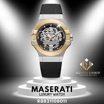 Pre-owned Maserati Potenza Men's R8821108011 Automatic Analog Quartz Black Watch