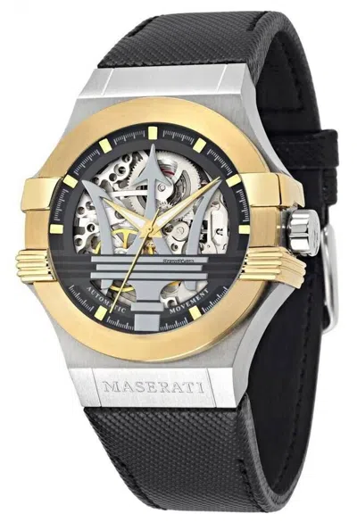Pre-owned Maserati Potenza Watch Men's R8821108011 Automatic Analog Quartz Black Brand
