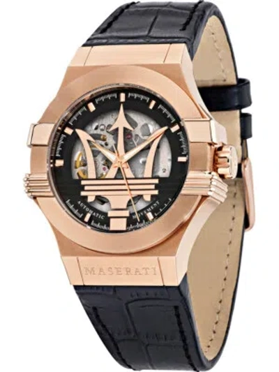 Pre-owned Maserati R8821108039 Potenza Automatic Mens Watch 42mm 10atm
