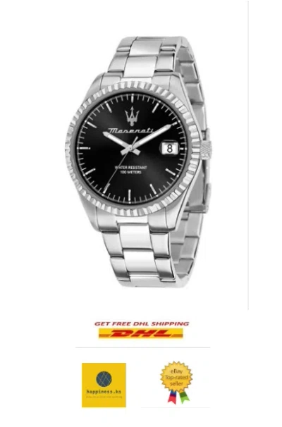 Pre-owned Maserati R8853100028 Men's Watch Quartz Date Competition Steel