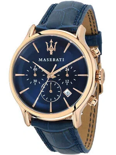 Pre-owned Maserati R8871618013 Epoca Chronograph Mens Watch 42mm 10atm