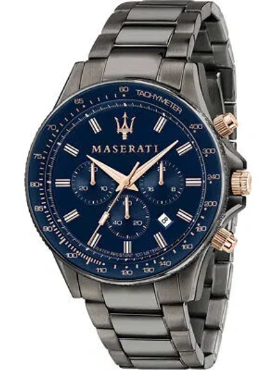 Pre-owned Maserati R8873640001 Sfida Chronograph Mens Watch 44mm 10atm