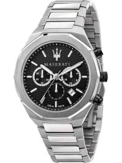 Pre-owned Maserati R8873642004 Stile Chronograph Mens Watch 45mm 10atm