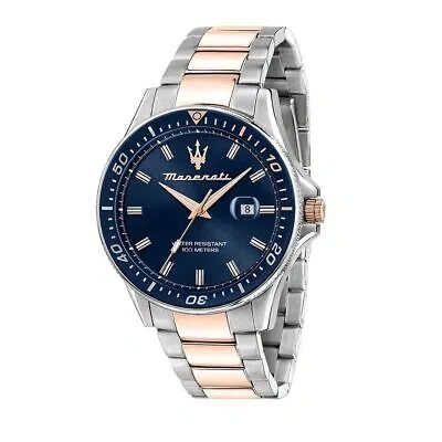 Pre-owned Maserati Sfida R8853140003 Date Analog Blue Dial Colormen Stainless Steel Watch