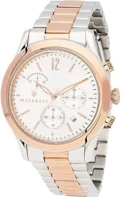 Pre-owned Maserati Tradizione Men's R8873625001 Watch Stainless Steel White Dial Watch