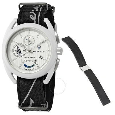 Maserati Trimarano Yacht Timer Chronograph White Dial Men's Watch R8851132002 In Black / White