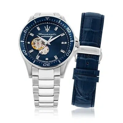 Pre-owned Maserati Watch  Man Woman Challenge Automatic Steel Blue/special Kit R8823140007