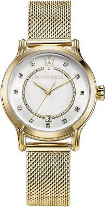 Pre-owned Maserati Women's R8853118502 Epoca Analog Stainless Steel Quartz Gold Watch 41mm