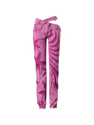 Masha Popova Asymmetrical Bias-cut Jeans In Purple
