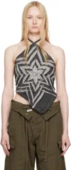 MASHA POPOVA BLACK STAR BANDANA DENIM TOP