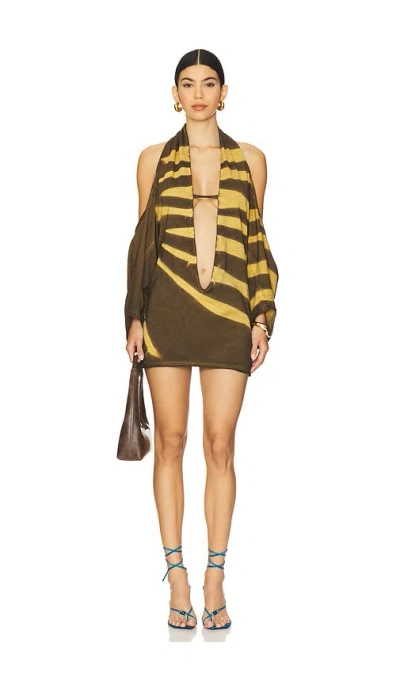 Masha Popova Deep Cut Cowl Dress