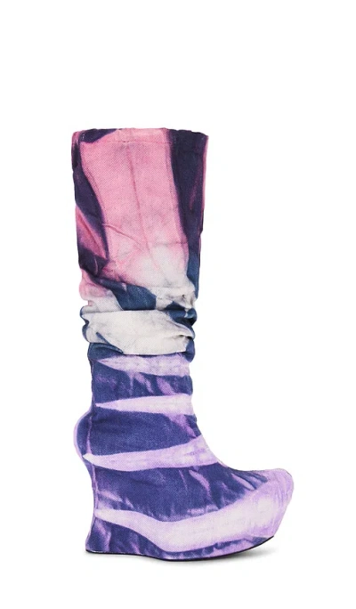 Masha Popova Drapey Slouch Boots In Twilight Amethyst Waves