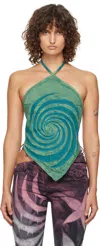 MASHA POPOVA GREEN & BLUE BANDANA TANK TOP