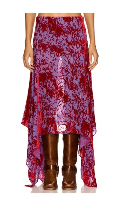 Masha Popova Handkerchief Skirt In Crimson Lilac