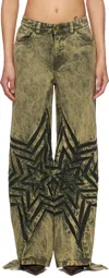 Masha Popova Khaki Star Boyfriend Jeans