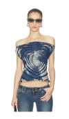 Masha Popova Love Heart Bandana Top In Blue