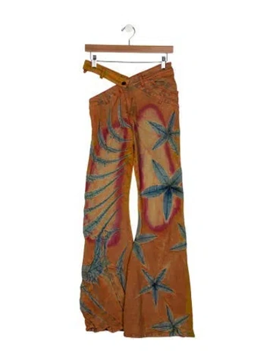 Pre-owned Masha Popova Mid-rise Wide Leg Jeans In Brown