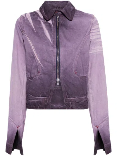 Masha Popova Classic-collar Denim Jacket In Purple