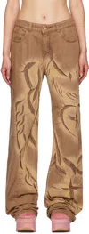 Masha Popova Ssense Exclusive Brown Boyfriend Jeans In Mocha Fossil