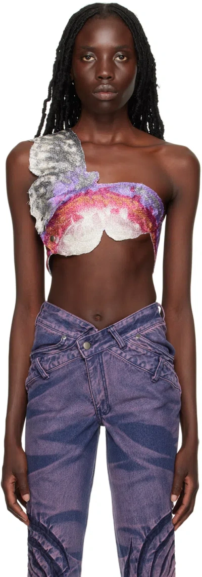 Masha Popova Ssense Exclusive Multicolor Butterfly Tank Top In Lilac Sparkle