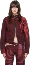 Masha Popova Ssense Exclusive Red Denim Jacket In Fiery Red