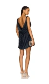 Masha Popova Twisted Straps And Cowl Back Dress In Navy