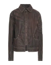 MASHA POPOVA MASHA POPOVA WOMAN JACKET CHOCOLATE BROWN SIZE S COTTON, RECYCLED PES, TEXTILE FIBERS