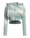 Masha Popova Graphic-print Zip-up Hoodie In Sage Green