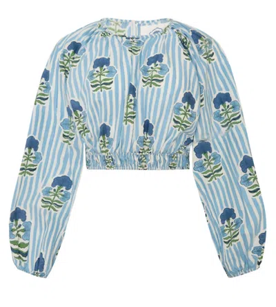 Masion Marigold Women's Newport Floral Stripe Top In Multi