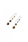Maslo Jewelry Idole Hook Earrings In Tigers Eye In Multi