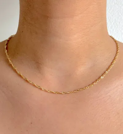 Maslo Jewelry Women's Singapore Chain Necklace In Gold