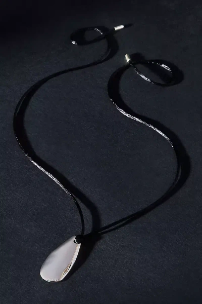 Maslo Large Pebble Pendant Necklace In Silver