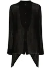 Masnada Band-collar Raw-cut Hem Shirt In Black