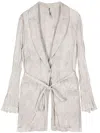 Masnada Belted Distressed Coat In Neutrals