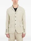 Masnada Button Linen Jacket In Neutral