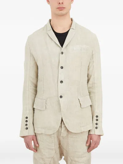 Masnada Button Linen Jacket In Neutral