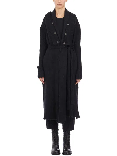 Masnada Cappotto In Maglia Con Cappuccio In Black